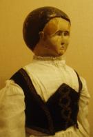 Eine der ltesten Puppen aus dem Puppenmuseum Coburg, Kopf aus Holz