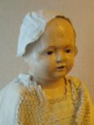 Eine der ltesten Puppen aus dem Puppenmuseum Coburg, Wachskopf